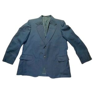 Anderson Little VTG Men's Blue Wool Blazer L Old‎ Money Thurston Howell corpcore